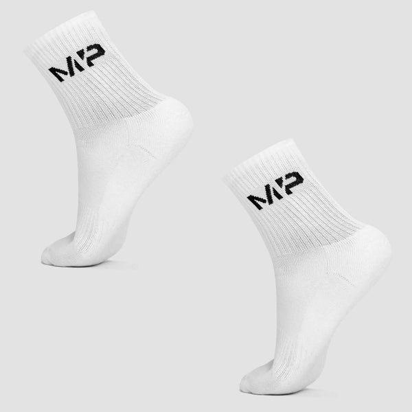 MP Women's Crew Socks - White (2 Pack)