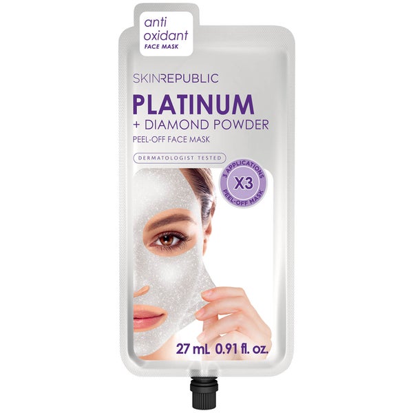 Skin Republic Platinum + Diamond Powder Peel Off Mask 27ml (3 Applications)
