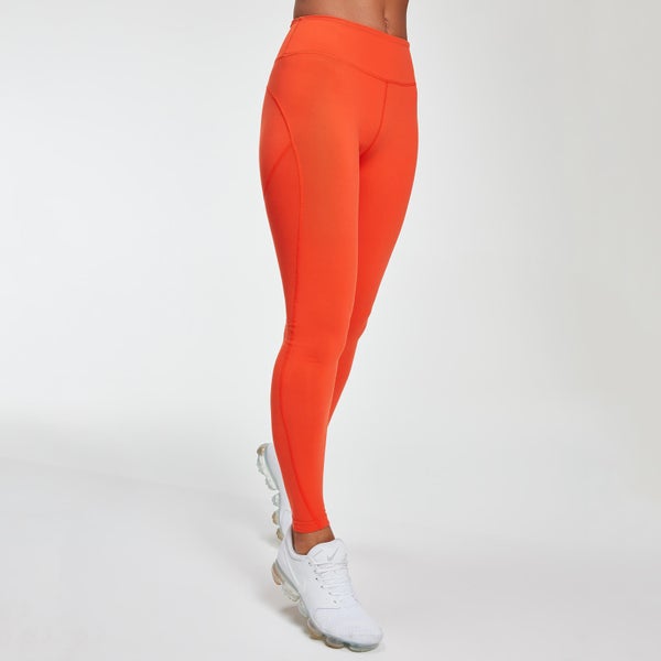 Power Mesh 力量系列 女士网纱紧身健身裤 - 橘色 - XS