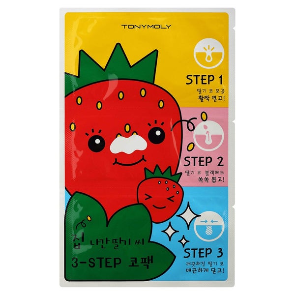 TONYMOLY Runaway Strawberry Seeds 3 Step Nose Pack 6g