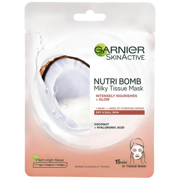 Garnier Nutri Bomb Milky Sheet Mask Coconut and Hyaluronic Acid 28g