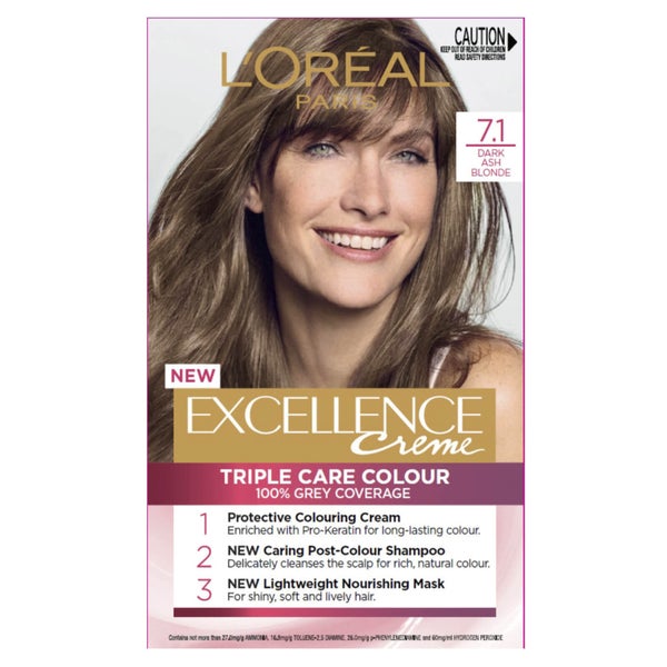 L'Oréal Paris Excellence Creme Permanent Hair Colour - Dark Ash Blonde 7.1