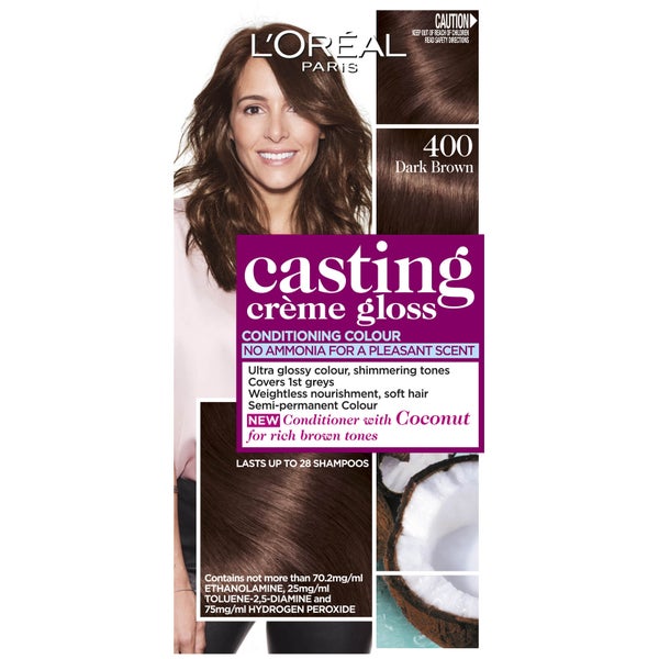 L'Oréal Paris Casting Creme Gloss Semi-Permanent Hair Colour - Dark Brown 400