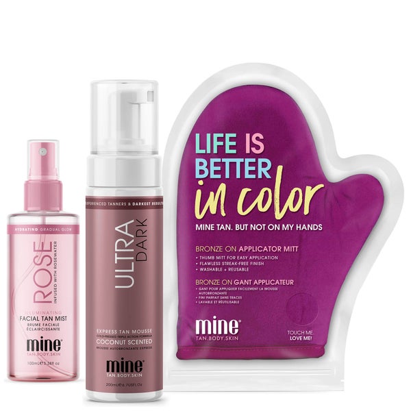 MineTan Get Glowing Face and Body Tanning Trio