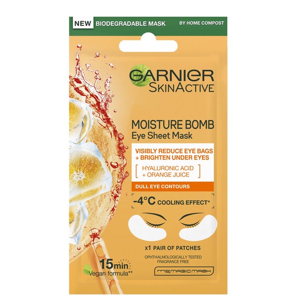 Garnier 透明质酸和橙汁补水亮肤片状眼膜 6g