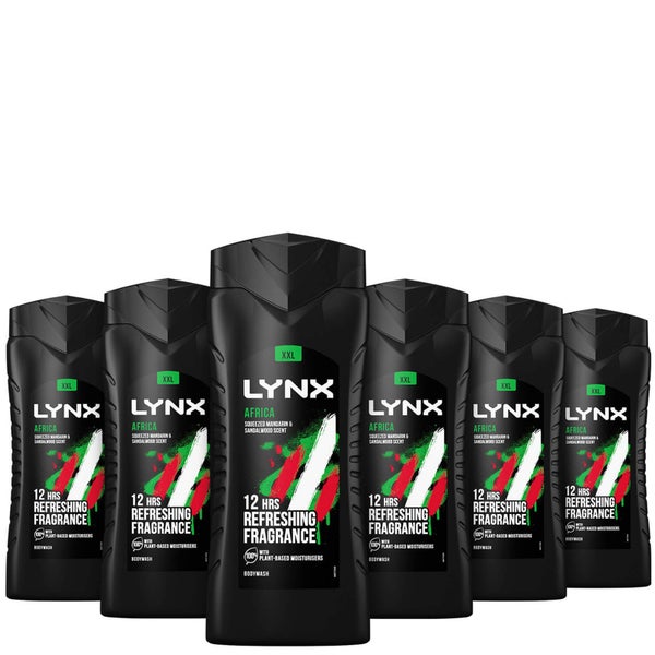 Lynx XXL Africa Bodywash 500ml Pack of 6