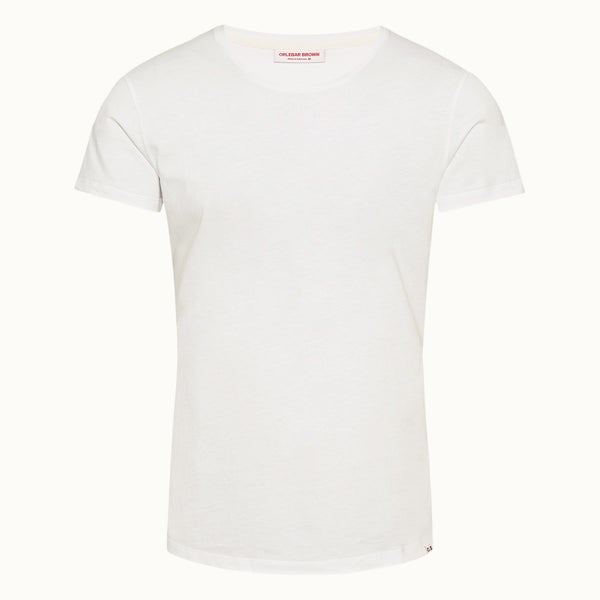 OB-T 系列定制款丝光棉圆领 T 恤 - 白色