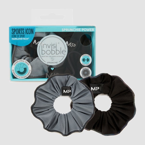 MP X Invisibobble®Power系列反光发圈 - 黑/冰蓝 - 2件装