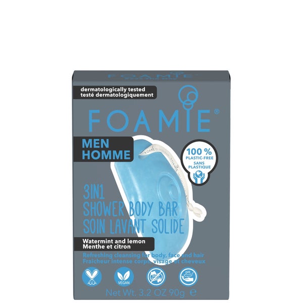 FOAMIE Men 3-in-1 Shower Bar with Watermint and Lemon 90g