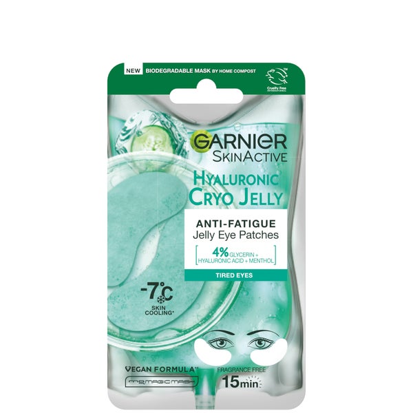 Garnier Anti-Fatigue Hyaluronic Acid and Icy Cucumber Cryo Jelly Eye Patches