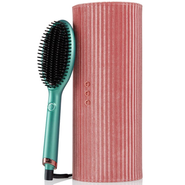 ghd Glide Smoothing Hot Brush for Hair Styling, Ceramic Hair Straightener Brush - Alluring Jade