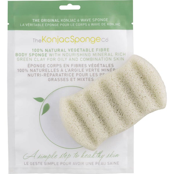 The Konjac Sponge Company 带有Green Clay（绿泥）的6 Wave Bath Sponge（沐浴海绵）
