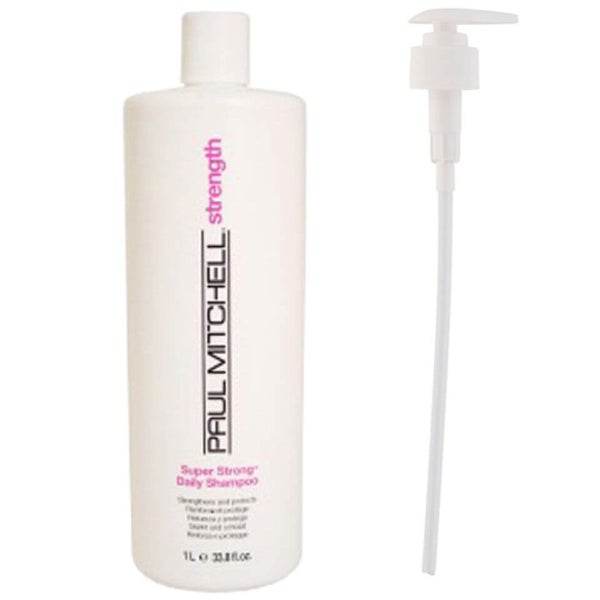 Paul Mitchell Super Strong Daily Shampoo (1000ml) with Pump (Bundle)