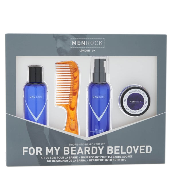 Men Rock胡须滋养护理套装- Beardy Beloved （胡须Shampoo，胡须香膏，胡须蜡，胡须梳）