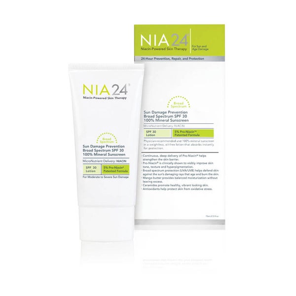 NIA24 Sun Damage Prevention Broad Spectrum SPF 30 100% Mineral Sunscreen