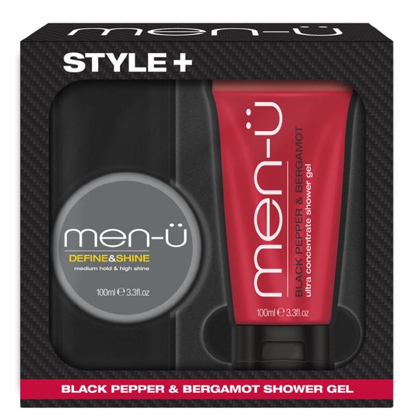 men-u Style+ Black Pepper & Bergamot Shower Gel 100ml - Define & Shine