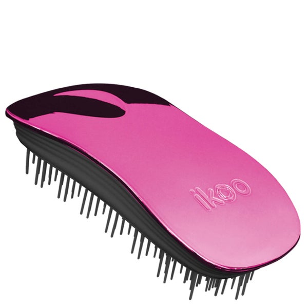 ikoo Home Detangling Hair Brush - Black/Cherry Metallic