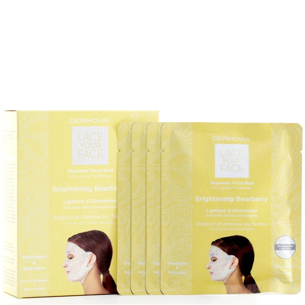 Dermovia LACE YOUR FACE Compression Facial Treatment Mask - Brightening Bearberry (4 Pack)