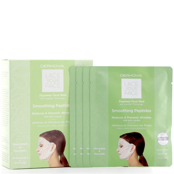 Dermovia LACE YOUR FACE Compression Facial Treatment Mask - Smoothing Peptides (4 Pack)