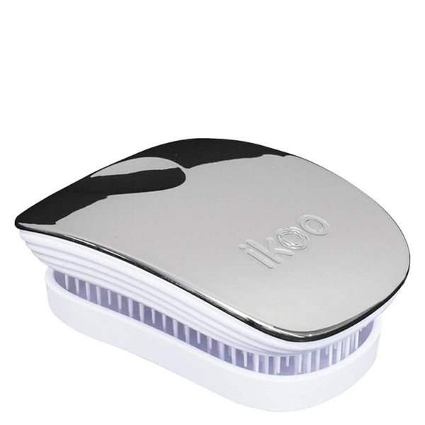 ikoo Pocket Hair Brush - White - Oyster Metallic
