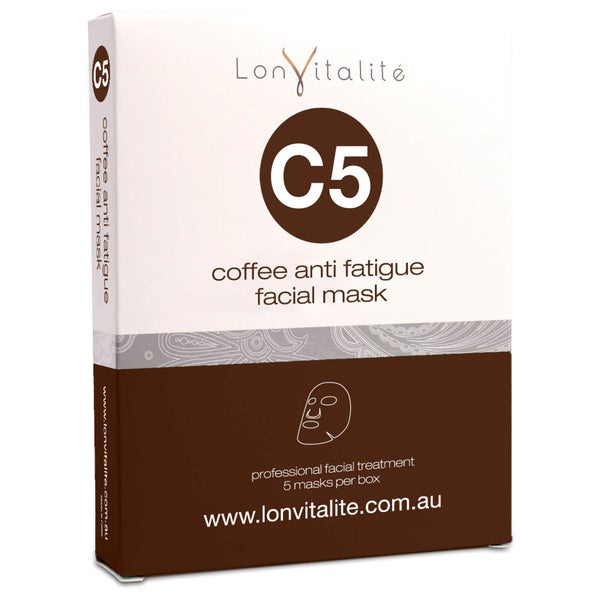 Lonvitalite C5 Coffee Anti-Fatigue Facial Mask 5Pk