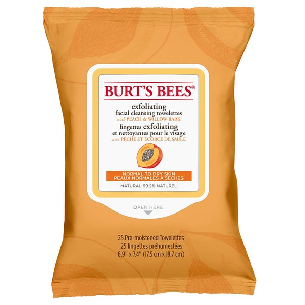 美国小蜜蜂洁面巾 - 桃子和柳树皮 | 25 片