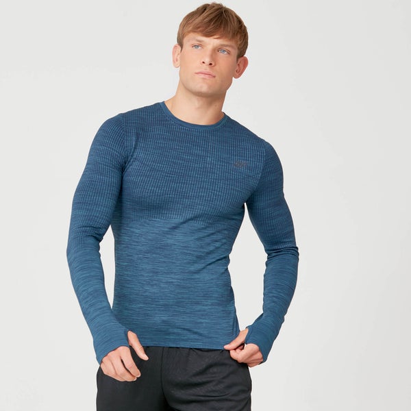 Seamless 无缝系列 男士塑造长袖衫 - 灰蓝 - XS