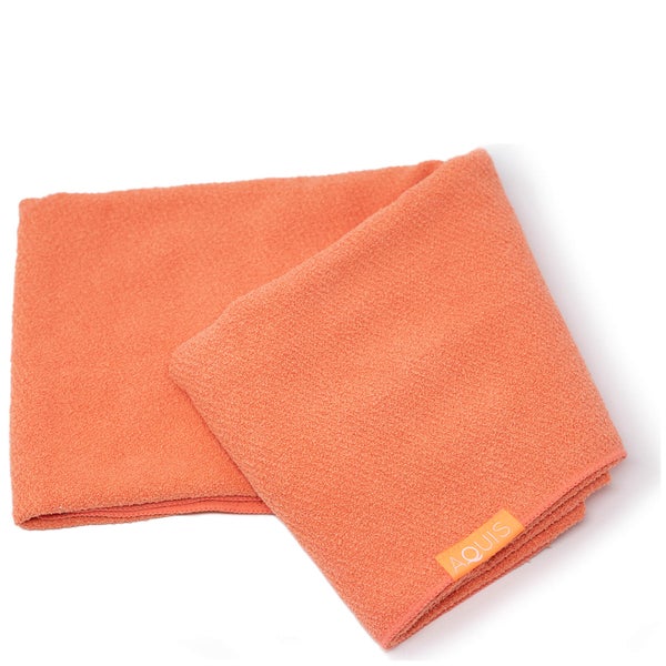 Aquis Lisse Luxe Long Hair Towel - Tangerine Sunrise