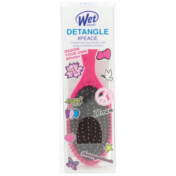 WetBrush Hair Brush with Decals #Peace - Pink