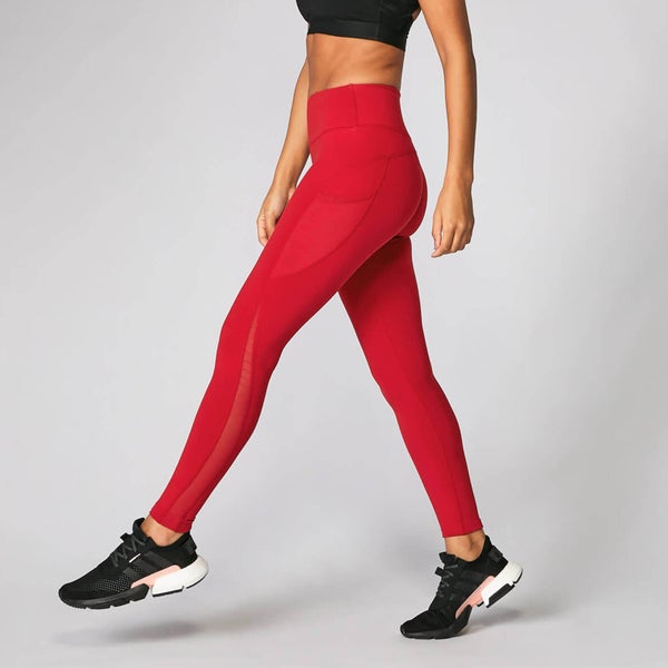 Power Mesh 力量系列 女士紧身裤 - 赤红色 - XS