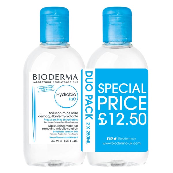 Bioderma Hydrabio Cleansing Micellar Water Dehydrated Skin Duo Pack 250ml