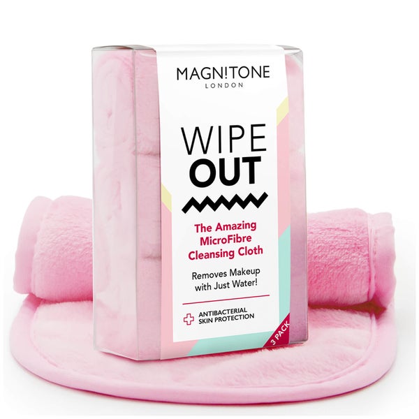 Magnitone London WipeOut! 微纤维抗菌洁面巾 - 粉色 | 3 条