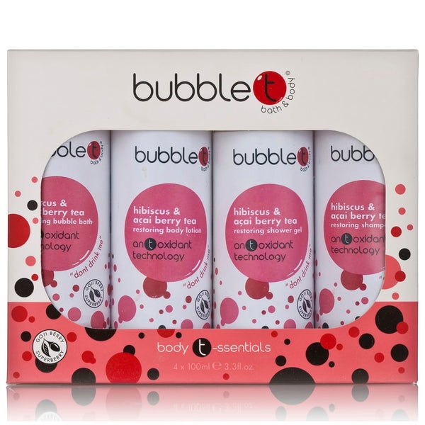 Bubble T Bath and Body Body T-ssentials in Hibiscus and Acai berry Tea (4x100ml)