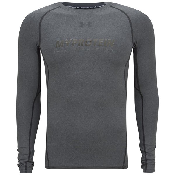 Under Armour HeatGear® Armour 强力伸缩型长袖运动T恤 – 深灰色