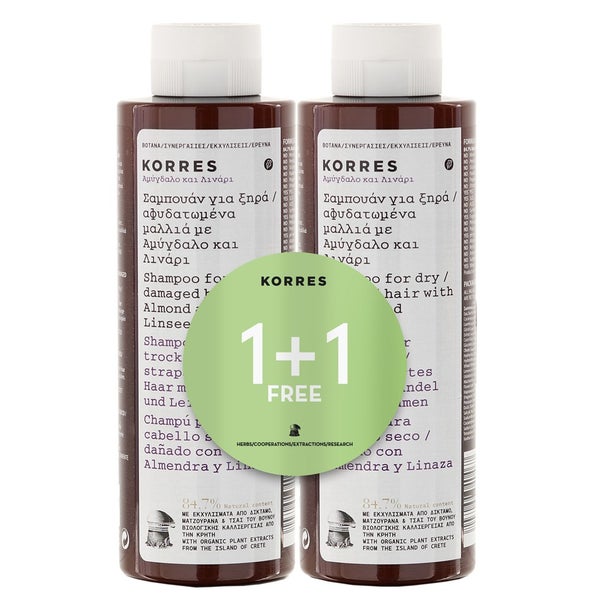 KORRES Almond and Linseed Shampoo 1 + 1（价值 £20）
