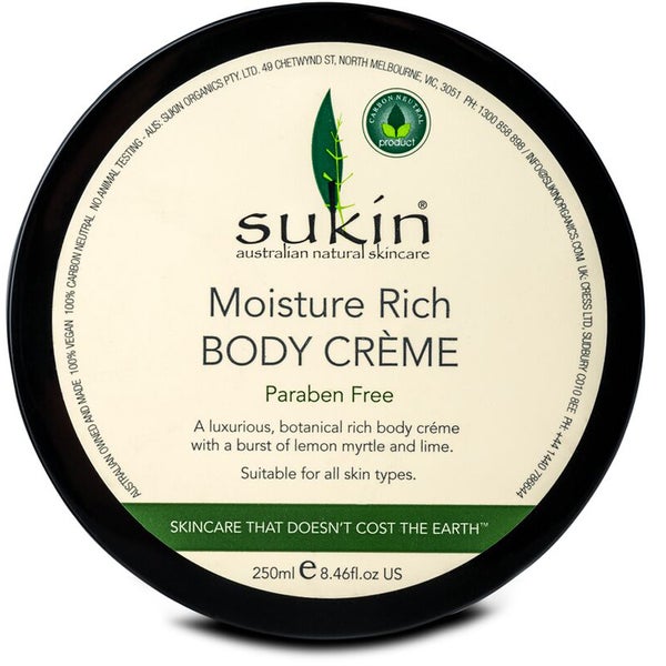Sukin Moisture Rich Body Crème Paraben Free 250ML