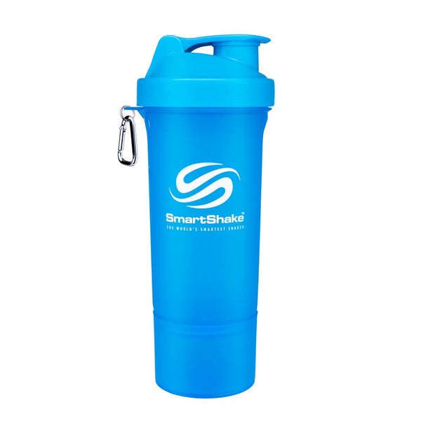Smartshake Slim 500ml Multi Storage Shaker Bottle - Neon Blue