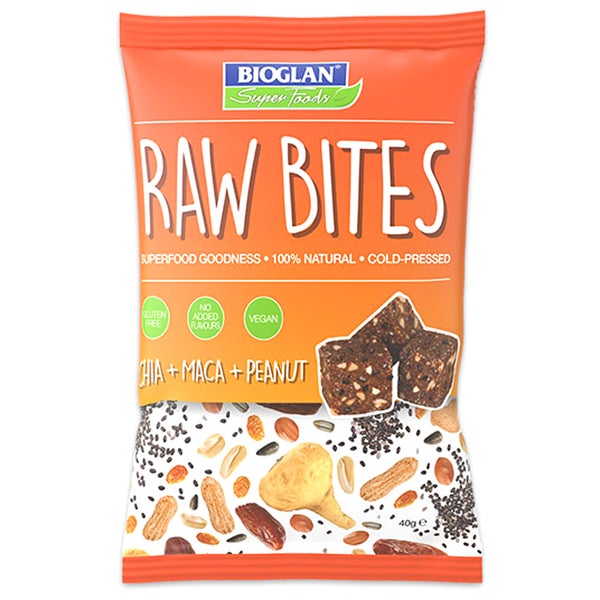 Bioglan Raw Bites Maca Chia and Peanut - 40g Bag