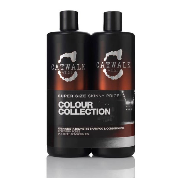 TIGI Catwalk Fashionista Brunette Tween Duo洗发水及护发素（2x750ml）（价值 £55.90）