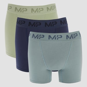 MP男士四角裤（3条） - 霜绿/钢蓝/冰蓝