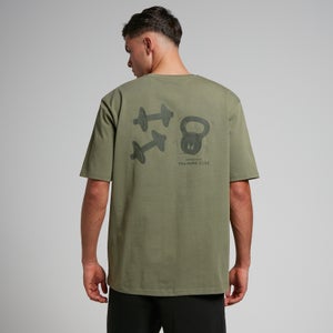 MP男士Tempo节奏系列印花超大版型T恤 - 橄榄绿