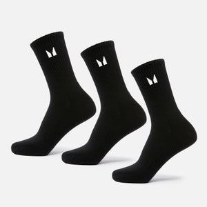 Essentials基础系列女士中筒袜（3双）- 黑色