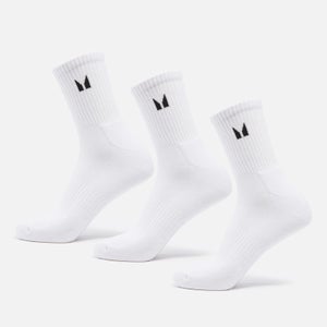 Essentials基础系列女士中筒袜（3双）- 白