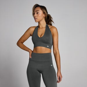 MP Women's Tempo Seamless Halter Neck Bra - Night Grey