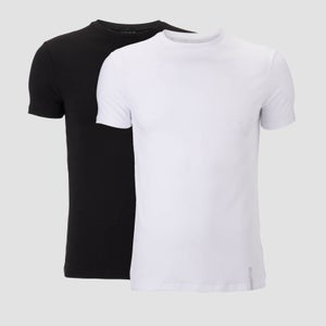 Luxe 极致系列 男士经典短袖上衣 (2件装) - 黑 / 白